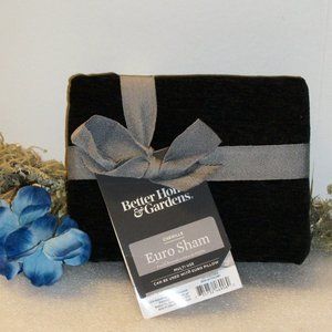 BETTER HOMES & GARDENS Black Chenille Euro Sham NEW